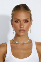 Gold Link Chain Earrings Gold