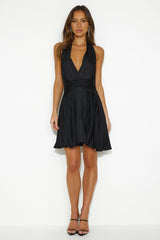 Girls Love Style Satin Mini Dress Black