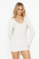 LIONESS Coyote Knit Dress Porcelain