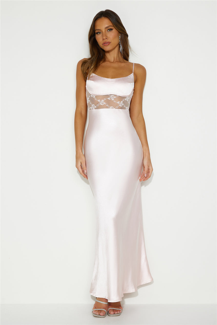 Create with Confidence Satin Maxi Dress Pink