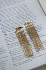18k Gold Plated Sparkle Waterfall Earrings Gold