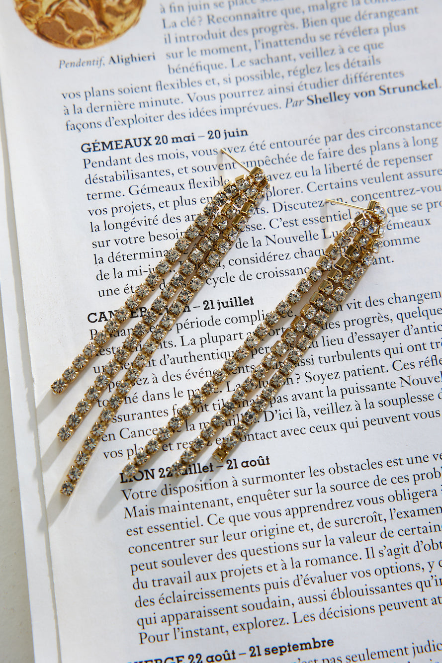 18k Gold Plated Triple Shine Earrings Gold