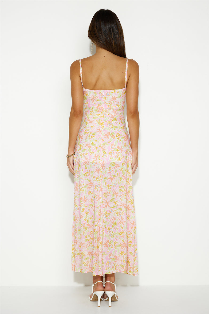 HELLO MOLLY Skipping Fields Maxi Dress Pink