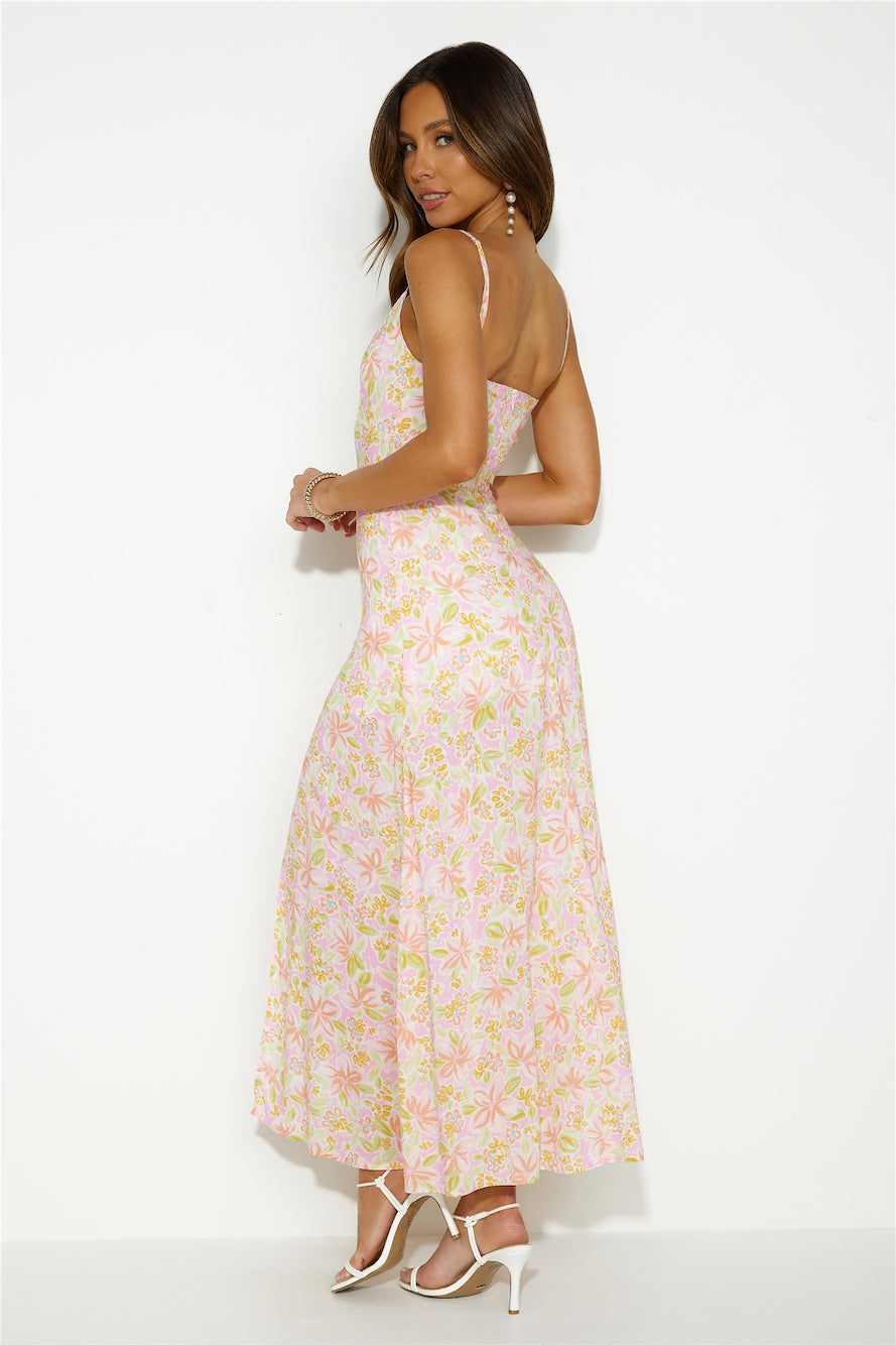 HELLO MOLLY Skipping Fields Maxi Dress Pink