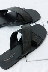 BILLINI Kacee Slides Black Raffia