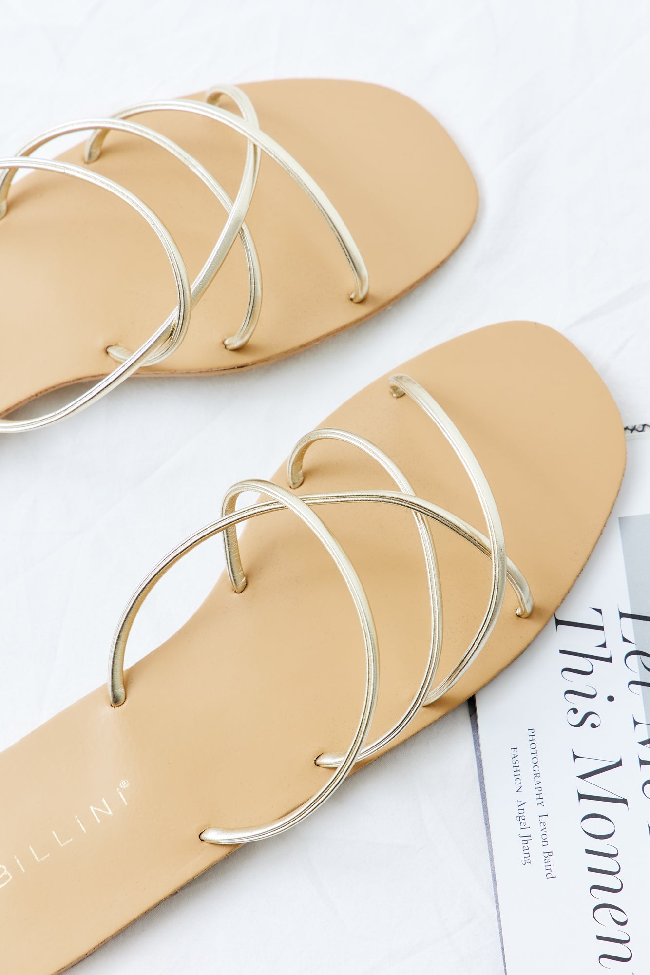 BILLINI Winola Slides Gold Metallic