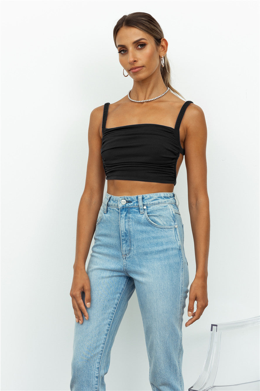 Adoring Life Crop Black