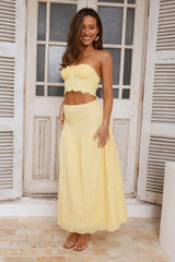 Little Details Strapless Crop Top Yellow