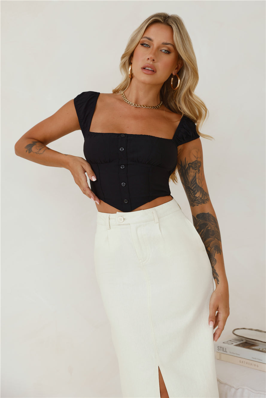 Mango Magic Crop Top Black