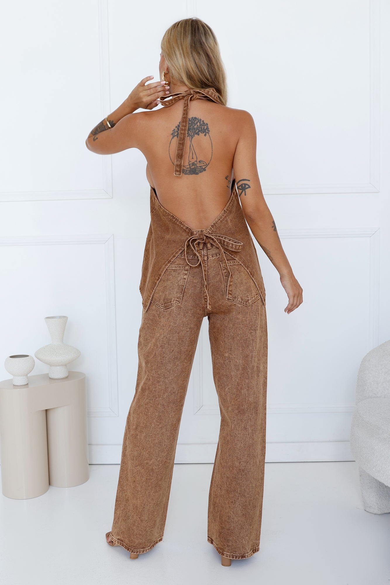 LIONESS Hills Halter Top Stonewash