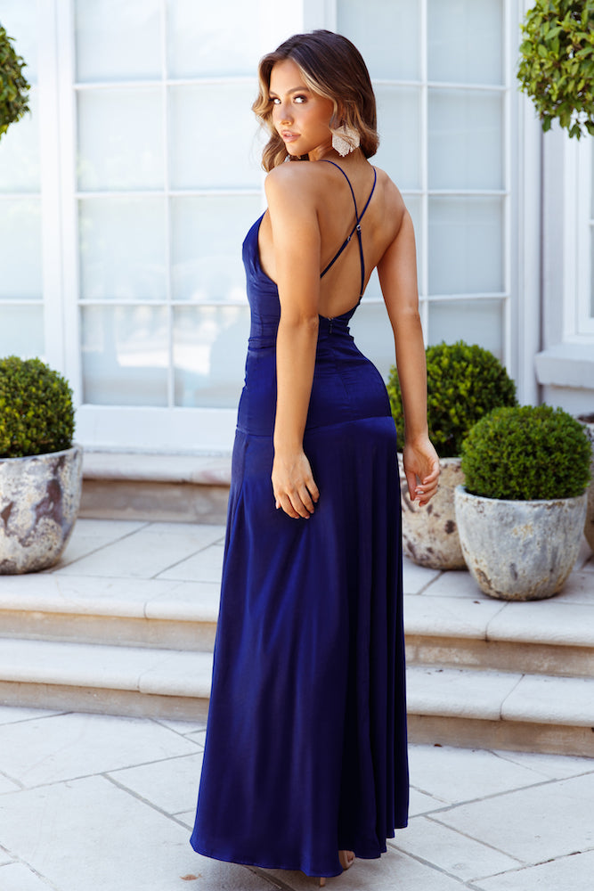 DEAR EMILIA Thank You Hollywood Maxi Dress Navy
