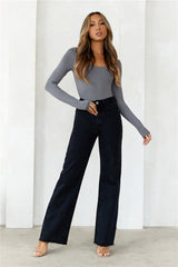 BASE  Second Skin Long Sleeve Bodysuit Charcoal
