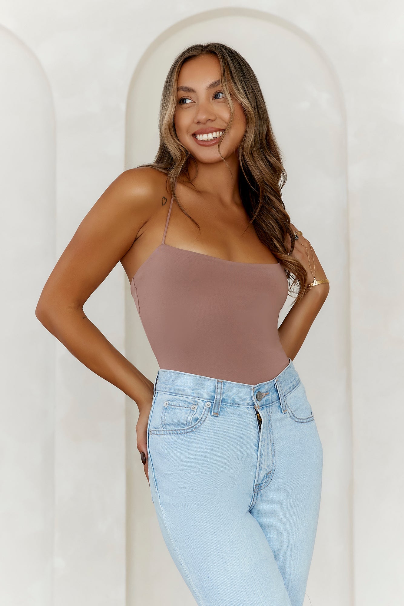 BASE Day To Night Longline Top Mocha