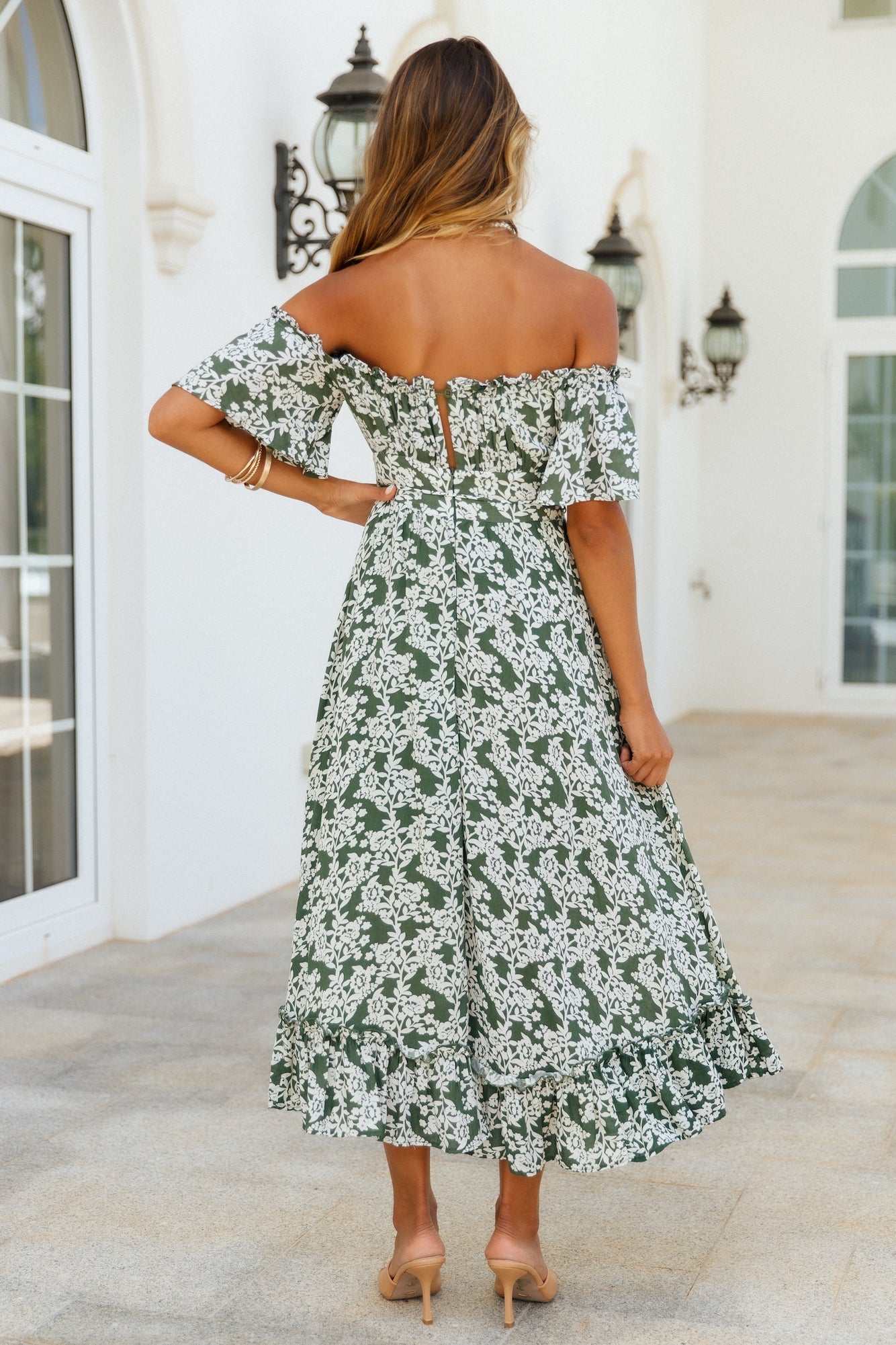 Boho Muse Midi Dress Olive