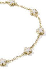 Jane Gold Delicate Chain Bracelet White Enamel