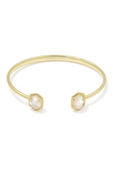 Elton Gold Cuff Bracelet Iridescent Drusy