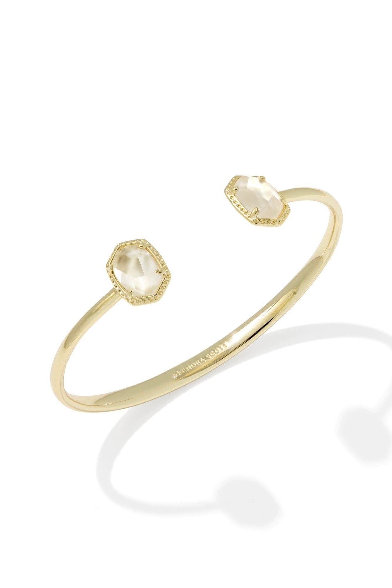 Elton Gold Cuff Bracelet Iridescent Drusy