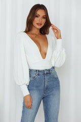 Crazy Over You Bodysuit White