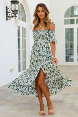 Boho Muse Midi Dress Olive