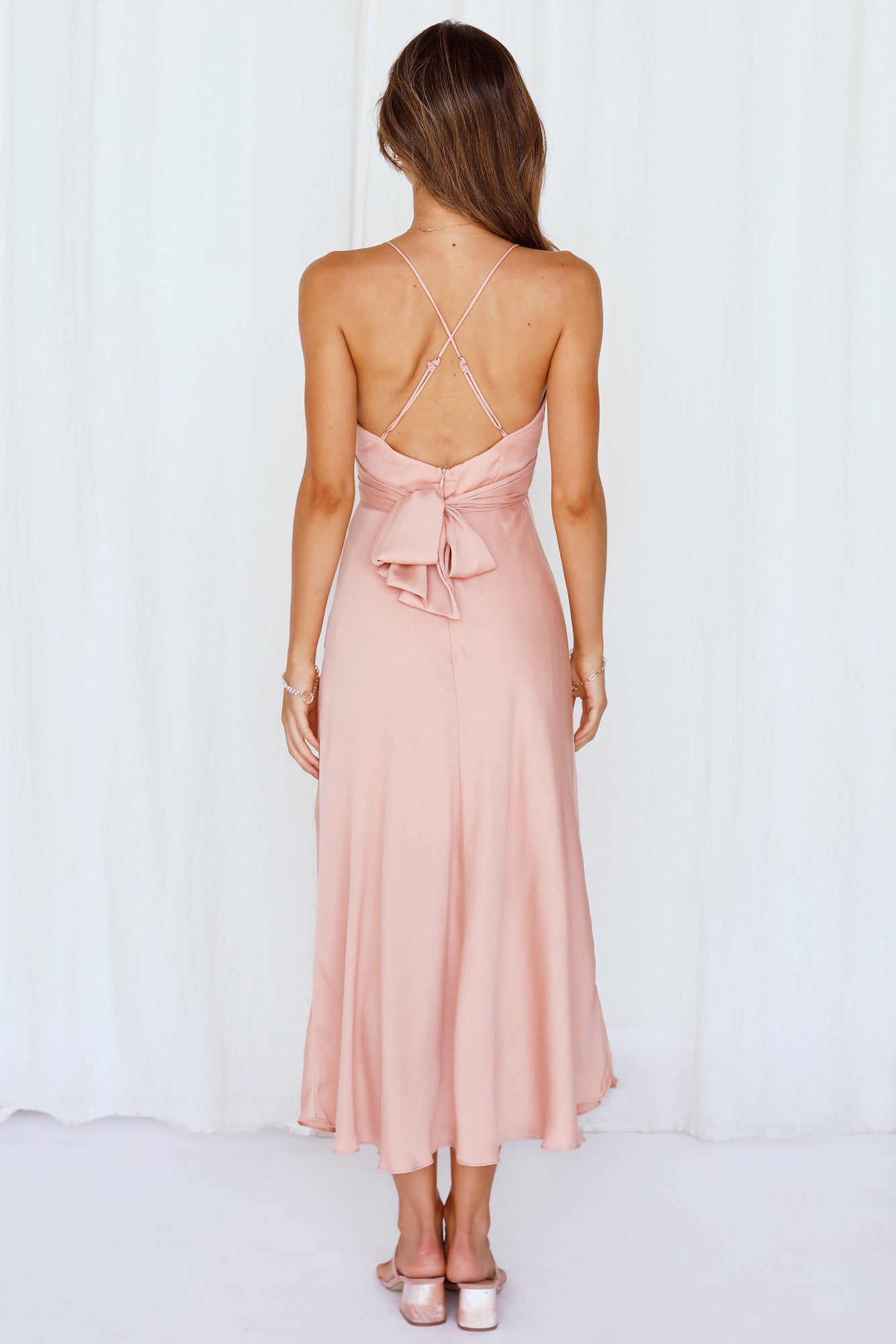 Jane Midi Dress Peach