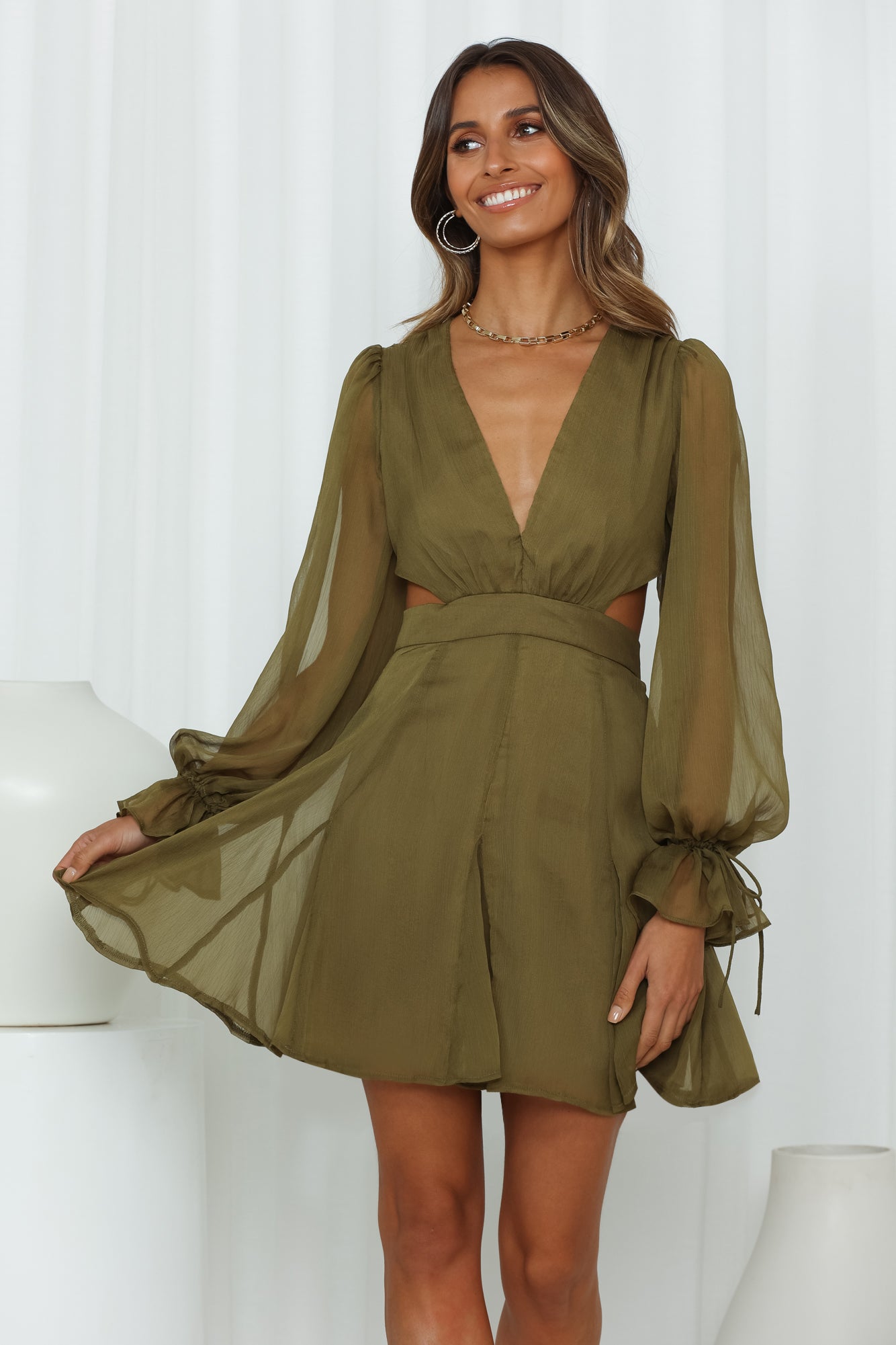 Cosmos Calling Dress Khaki