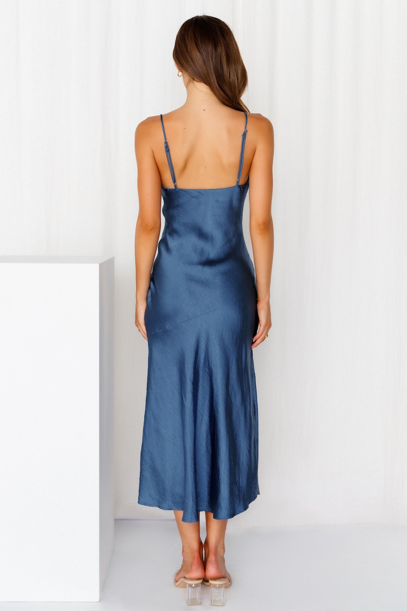 Lychee Martini Satin Midi Dress
