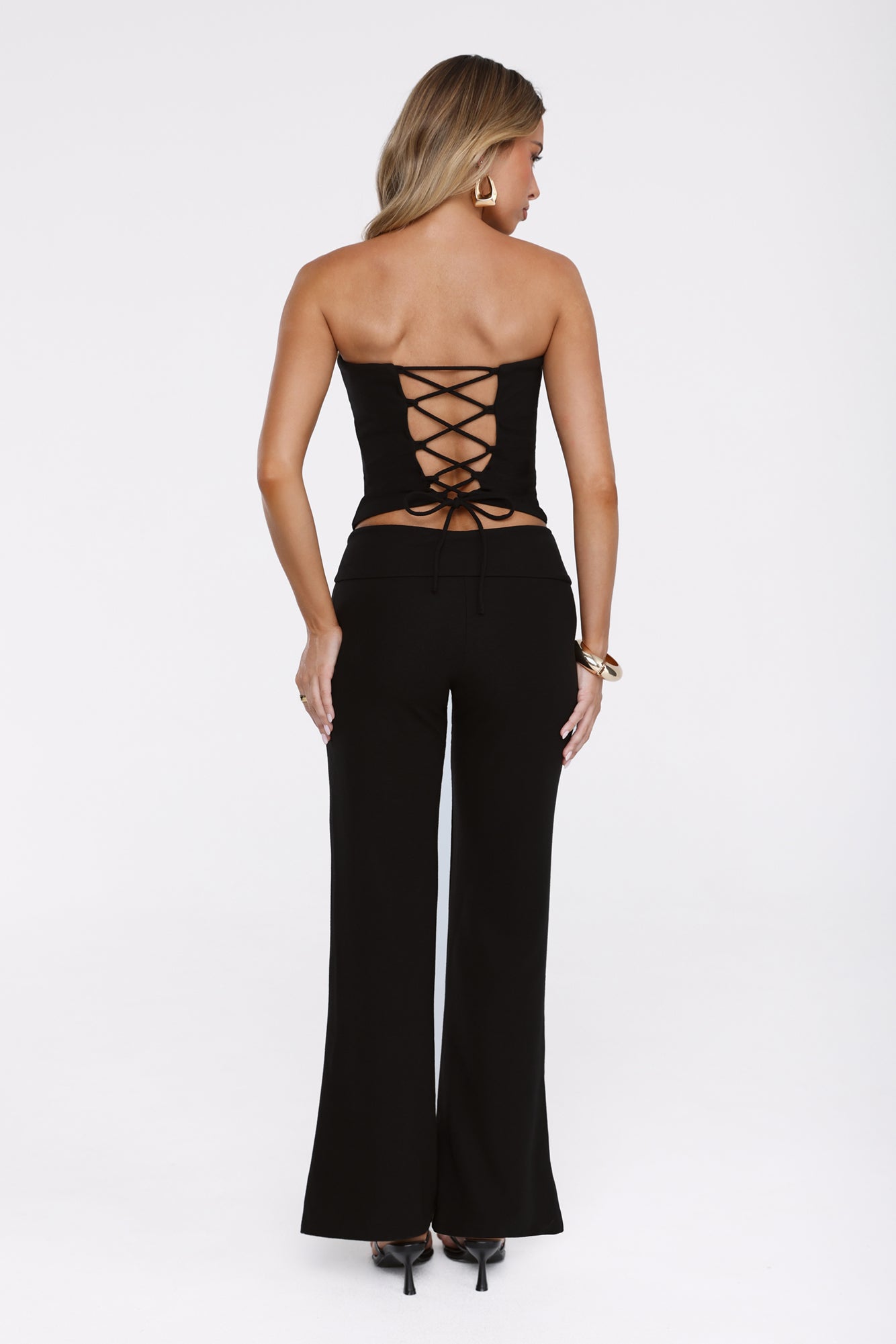 Chic City Girl Strapless Crop Top Black