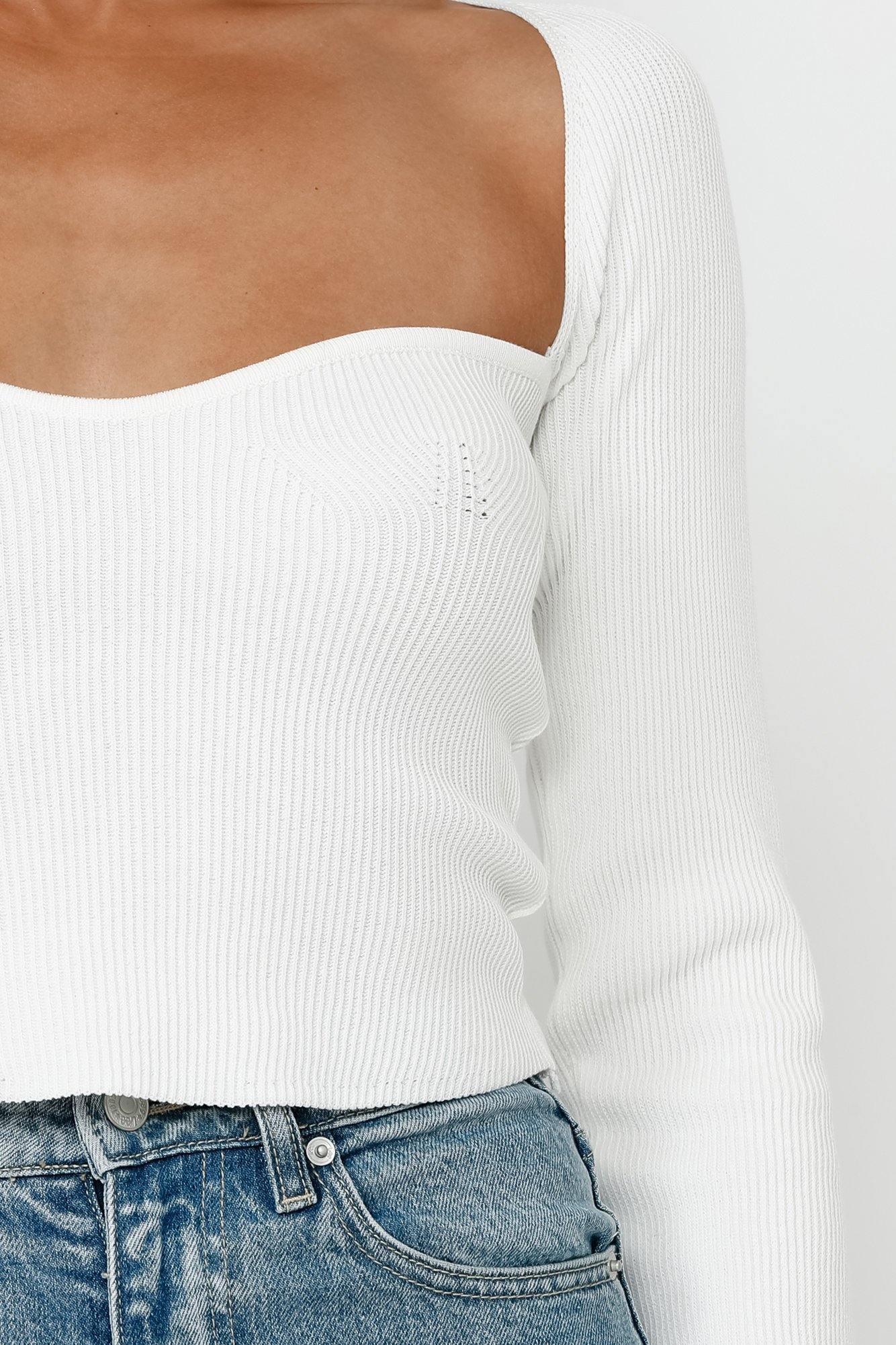 Meet My Girls Knit Top White