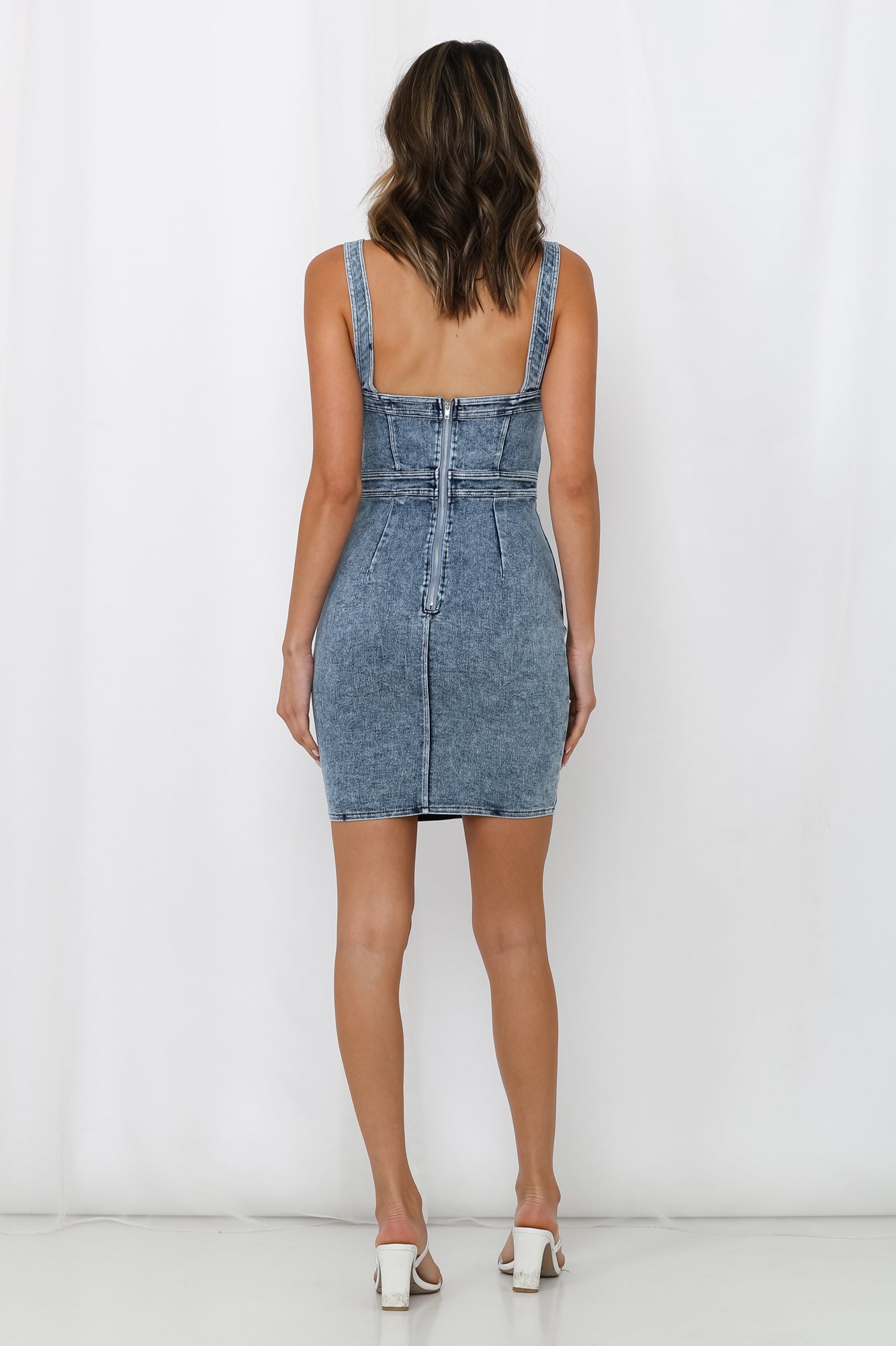 Kick Up A Fuss Dress Washed Blue