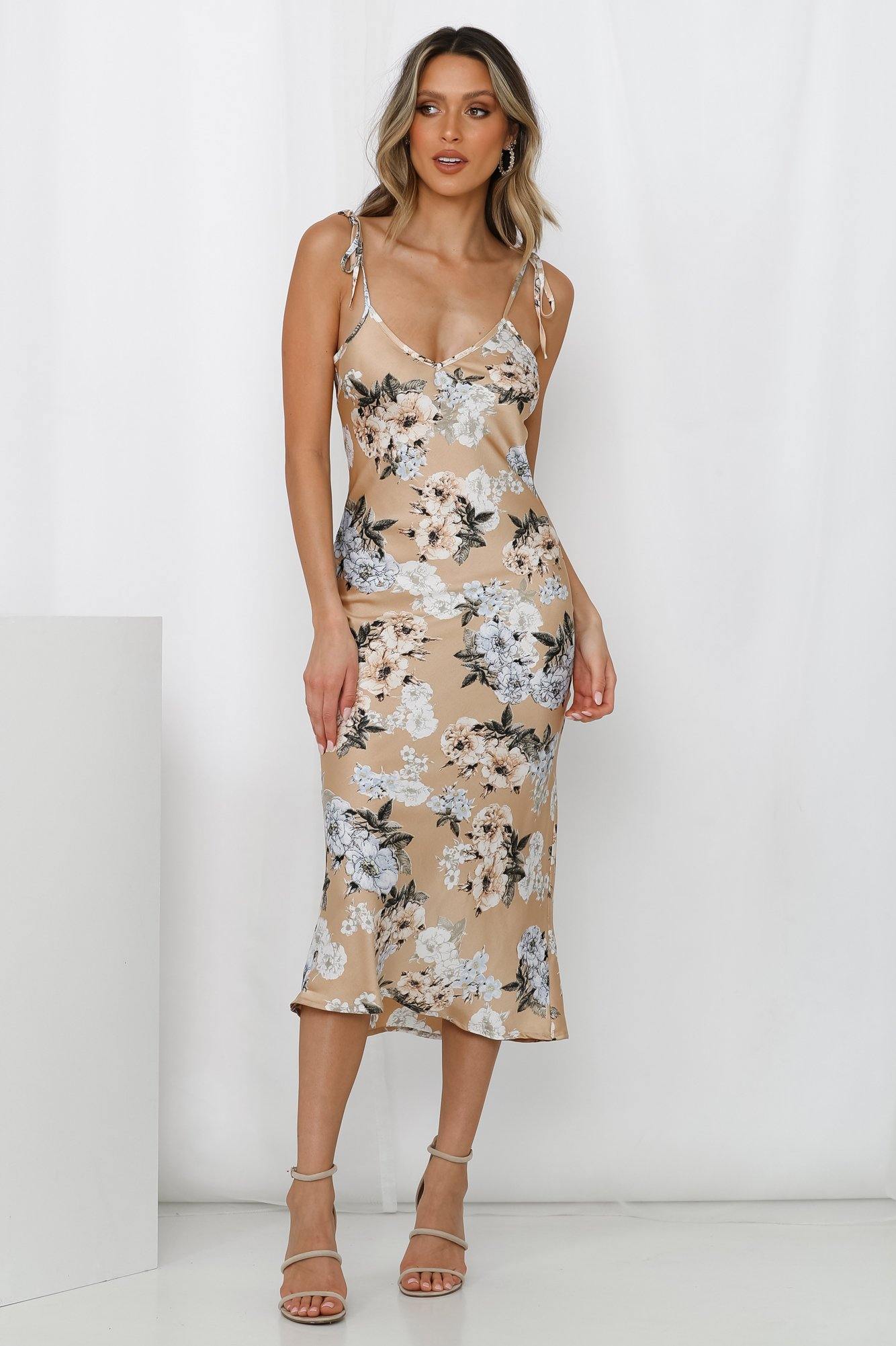 From Here To Rome Midi Dress Beige