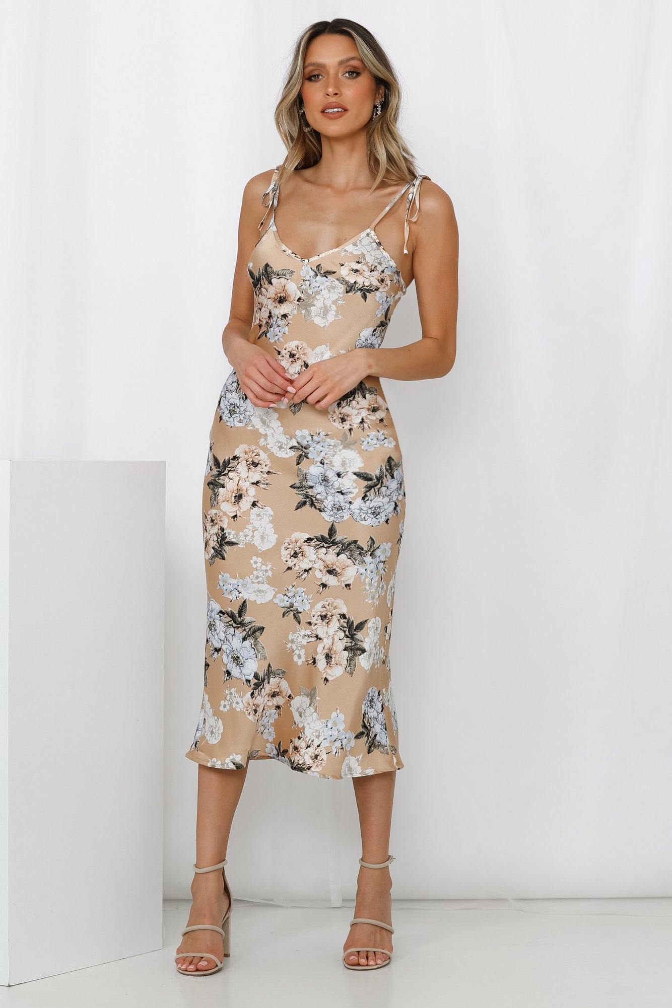 From Here To Rome Midi Dress Beige
