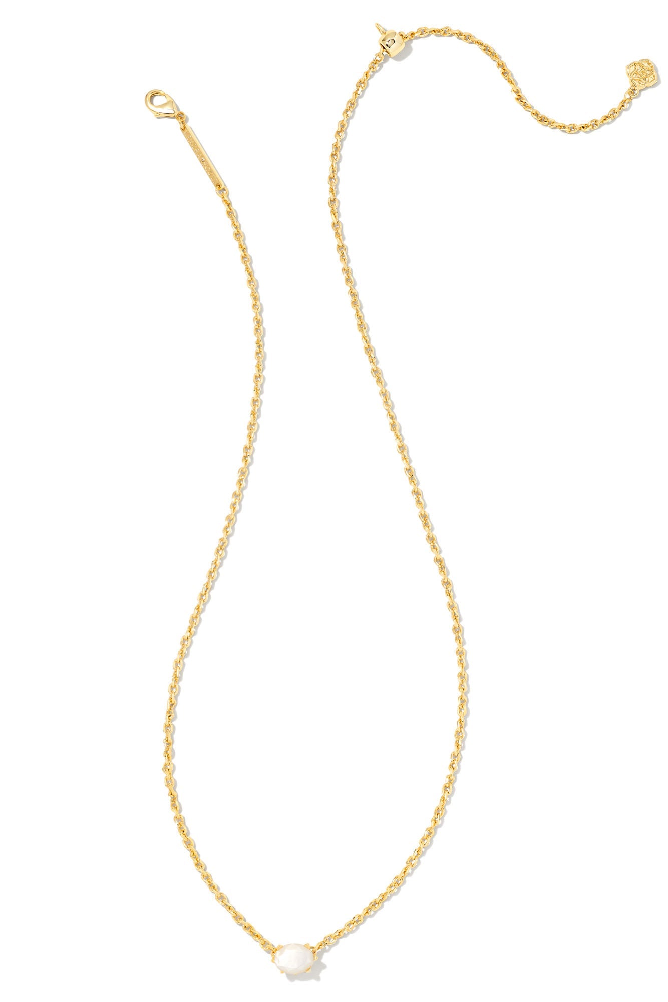 KENDRA SCOTT Cailin Crystal Pendant Necklace Gold Ivory Mother Of Pearl