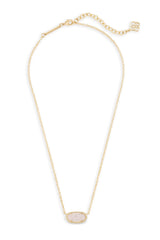 KENDRA SCOTT Elisa Short Pendant Necklace Gold Iridescent Drusy