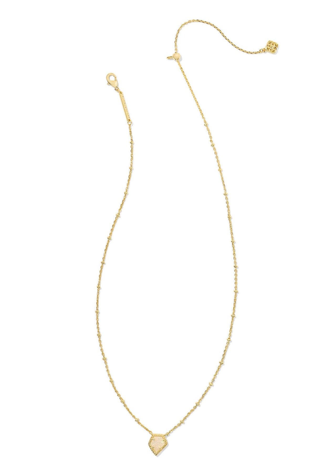 Framed Gold Tess Satellite Short Pendant Necklace Gold Iridescent Drusy