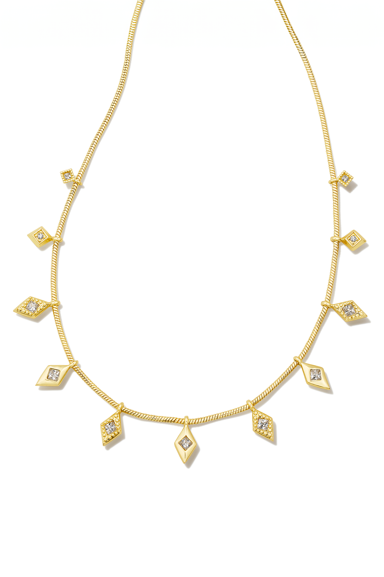 KENDRA SCOTT Kinsley Strand Necklace Gold White Crystal