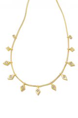 KENDRA SCOTT Kinsley Strand Necklace Gold White Crystal