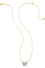 KENDRA SCOTT Lillia Crystal Butterfly Gold Pendant Necklace Gold Violet Crystal