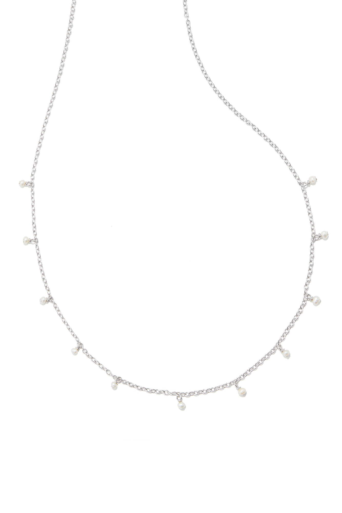 KENDRA SCOTT Willa Silver Pearl Strand Necklace Silver White Pearl