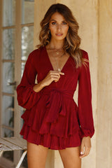 Must Be Lonely Now Romper Wine