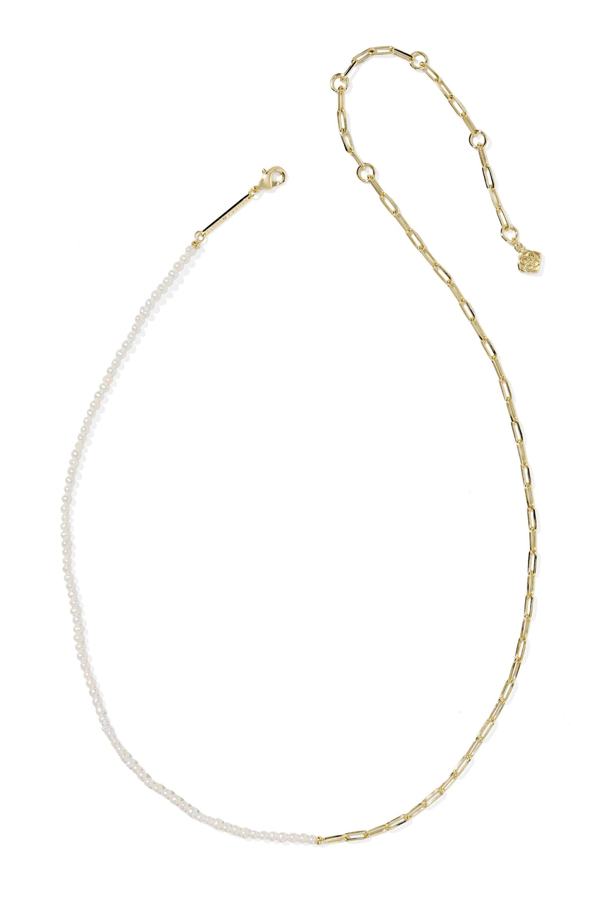 Markie Gold Half Chain Necklace Freshwater Cultured Pearl