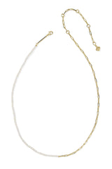 Markie Gold Half Chain Necklace Freshwater Cultured Pearl