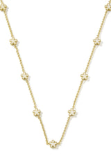 Jane Gold Strand Necklace White Enamel