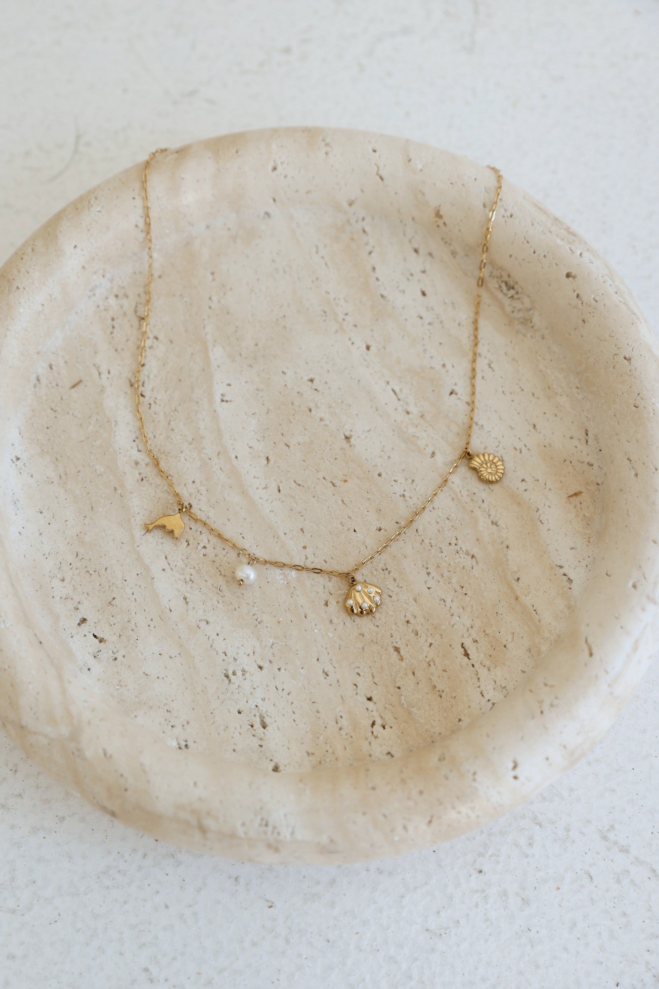 18k Gold Plated Sea And Sand Necklace Gold